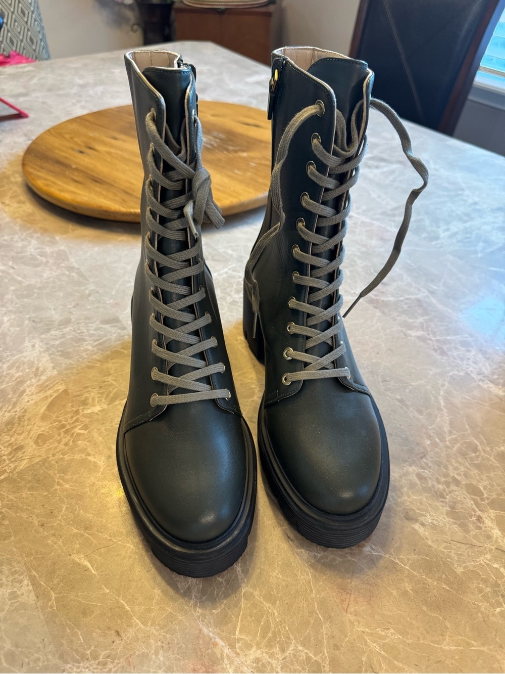 Stuart Weitzman Nisha Leather Lug-Sole Boots Size 6.5B - Picture 3 of 12